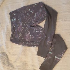 Zealand medium leggings, gray/teal/lavender